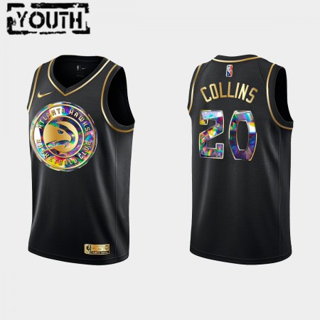 Maillot Basket Atlanta Hawks John Collins 20 Nike 2021-22 Noir Golden Edition 75th Anniversary Diamond Swingman - Enfant